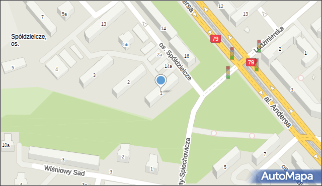 Kraków, Osiedle Spółdzielcze, 1, mapa Krakowa