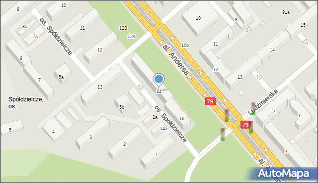 Kraków, Osiedle Spółdzielcze, 14, mapa Krakowa