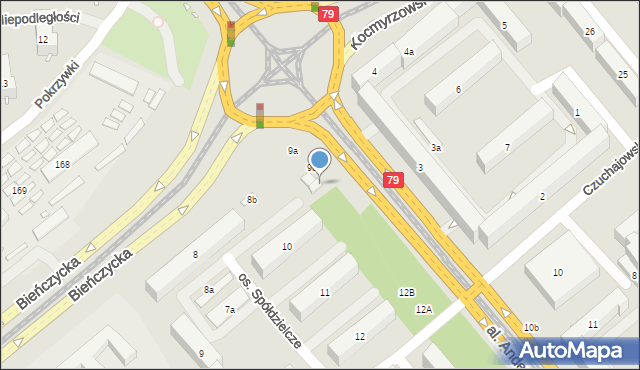 Kraków, Osiedle Spółdzielcze, 9a, mapa Krakowa