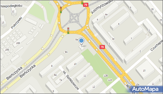 Kraków, Osiedle Spółdzielcze, 9b, mapa Krakowa