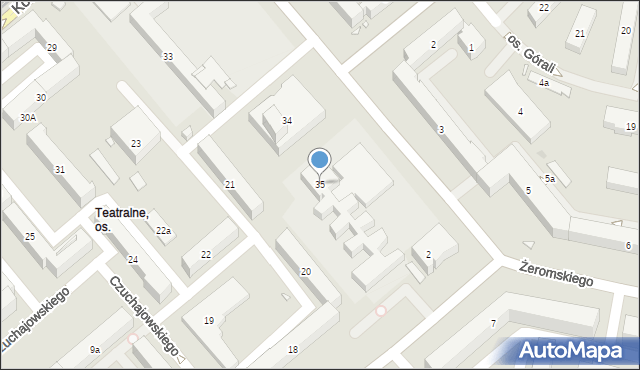 Kraków, Osiedle Teatralne, 35, mapa Krakowa