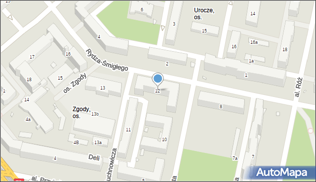 Kraków, Osiedle Zgody, 12, mapa Krakowa