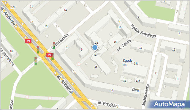 Kraków, Osiedle Zgody, 14, mapa Krakowa