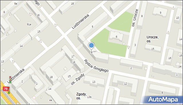 Kraków, Osiedle Urocze, 4, mapa Krakowa
