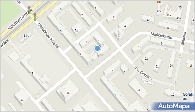 Kraków, Osiedle Krakowiaków, 3, mapa Krakowa