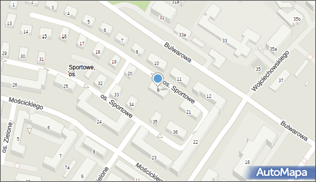 Kraków, Osiedle Sportowe, 9, mapa Krakowa