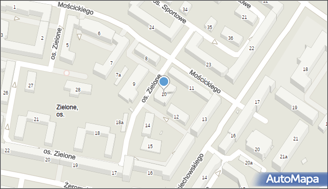 Kraków, Osiedle Zielone, 10, mapa Krakowa