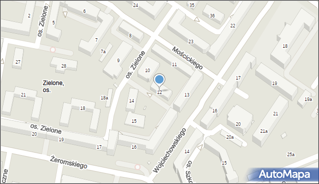 Kraków, Osiedle Zielone, 12, mapa Krakowa