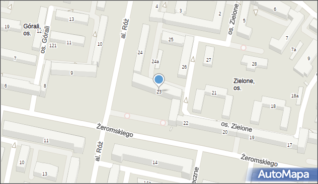 Kraków, Osiedle Zielone, 23, mapa Krakowa
