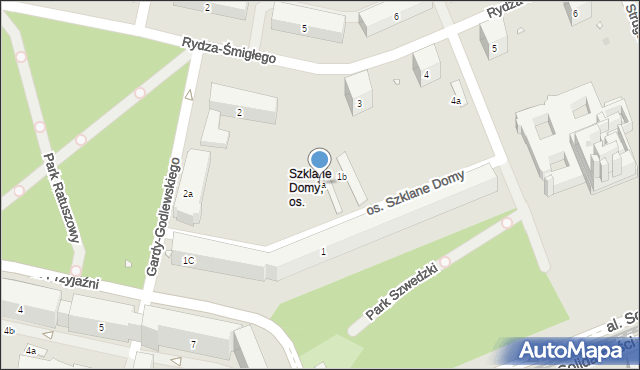 Kraków, Osiedle Szklane Domy, 1a, mapa Krakowa
