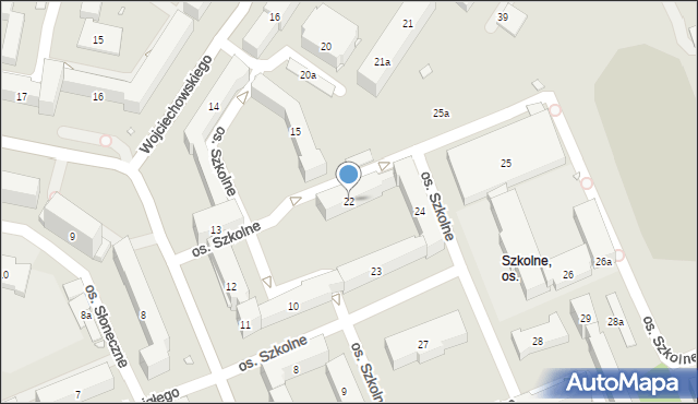 Kraków, Osiedle Szkolne, 22, mapa Krakowa
