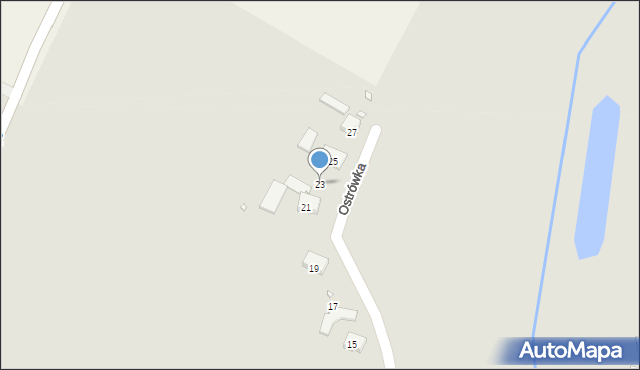 Kraków, Ostrówka, 23, mapa Krakowa