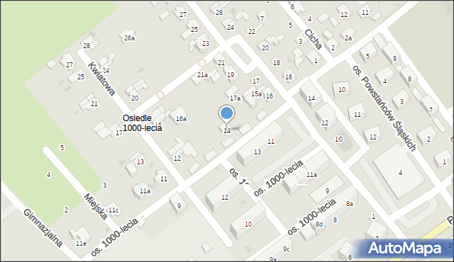 Krapkowice, Osiedle 1000-lecia, 14, mapa Krapkowice