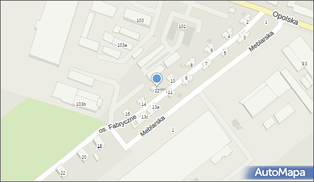 Krapkowice, Osiedle Fabryczne, 12, mapa Krapkowice