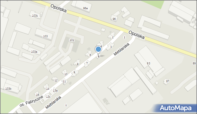 Krapkowice, Osiedle Fabryczne, 5, mapa Krapkowice