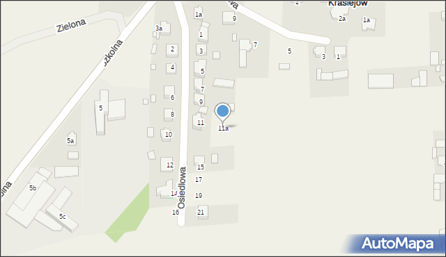 Krasiejów, Osiedlowa, 11a, mapa Krasiejów