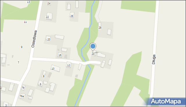 Krasna, Osiedlowa, 14, mapa Krasna