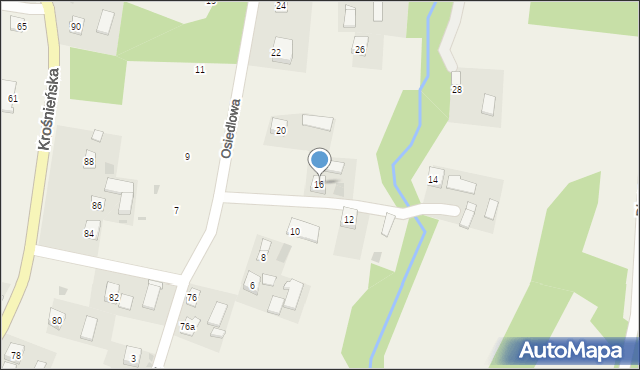 Krasna, Osiedlowa, 16, mapa Krasna