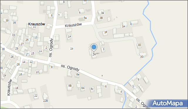 Krauszów, Osiedle Ogrody, 2A, mapa Krauszów