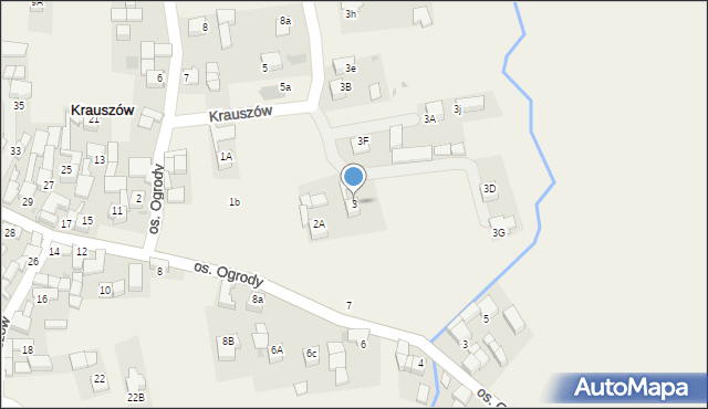Krauszów, Osiedle Ogrody, 3, mapa Krauszów