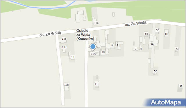 Krauszów, Osiedle Za Wodą, 11A, mapa Krauszów