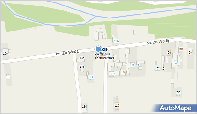 Krauszów, Osiedle Za Wodą, 12, mapa Krauszów