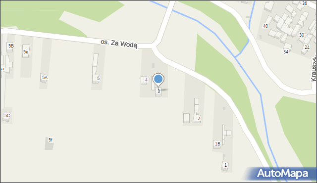 Krauszów, Osiedle Za Wodą, 3, mapa Krauszów