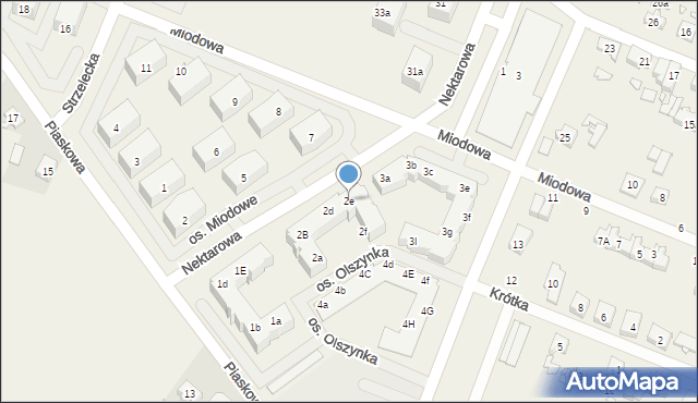Krosno, Osiedle Olszynka, 2e, mapa Krosna