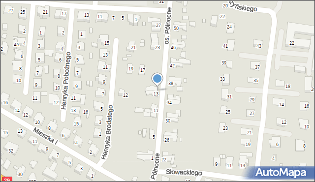 Krosno Odrzańskie, Osiedle Północne, 15, mapa Krosno Odrzańskie