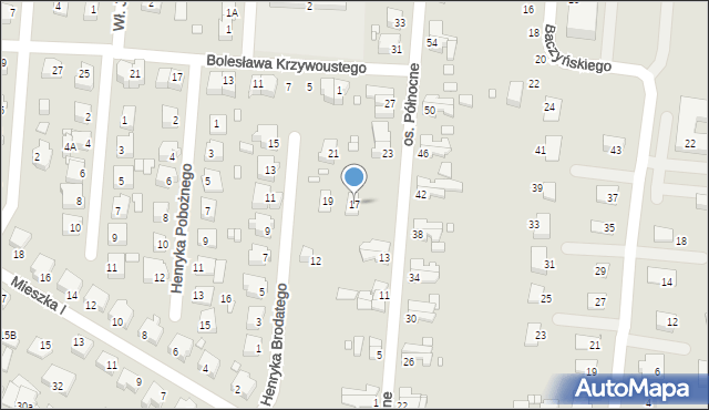 Krosno Odrzańskie, Osiedle Północne, 17, mapa Krosno Odrzańskie