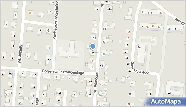 Krosno Odrzańskie, Osiedle Północne, 35, mapa Krosno Odrzańskie