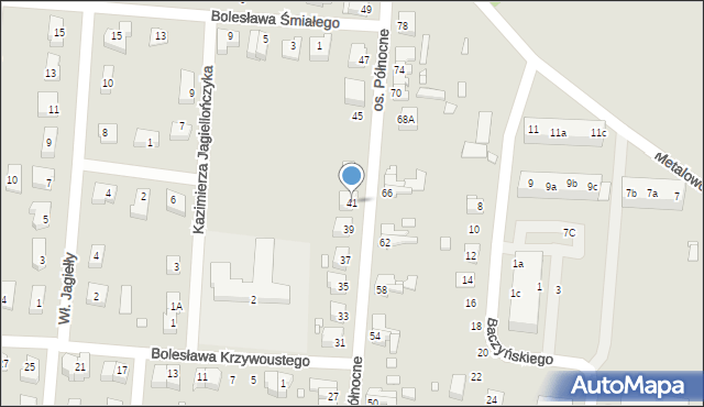 Krosno Odrzańskie, Osiedle Północne, 41, mapa Krosno Odrzańskie