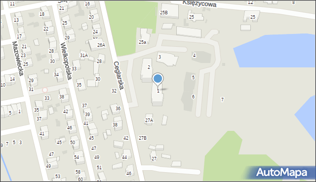 Krotoszyn, Osiedle Robińskich, 1, mapa Krotoszyna