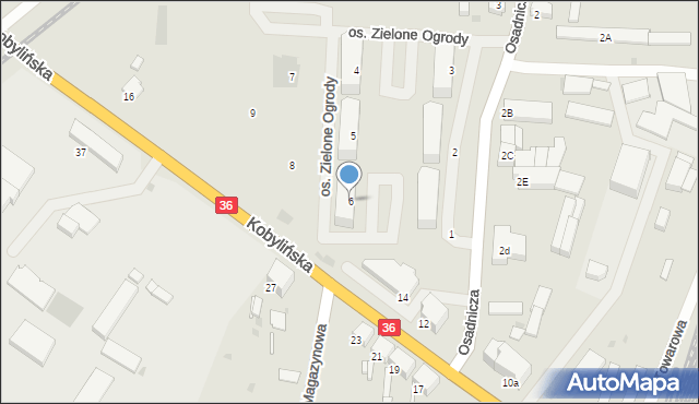 Krotoszyn, Osiedle Zielone Ogrody, 6, mapa Krotoszyna