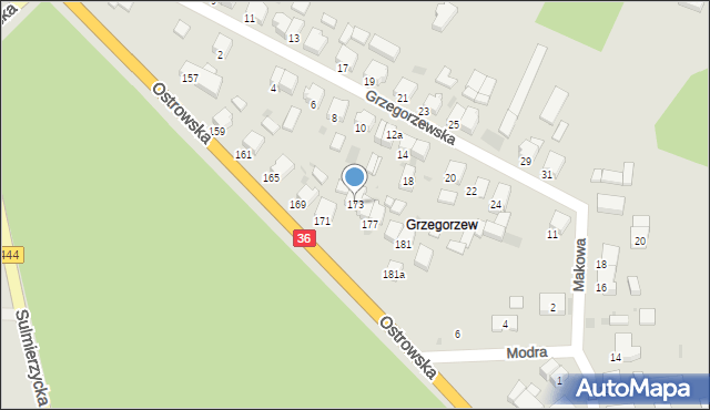 Krotoszyn, Ostrowska, 173, mapa Krotoszyna