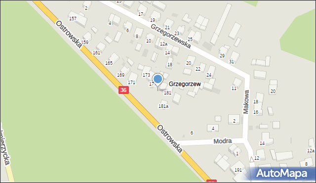 Krotoszyn, Ostrowska, 179, mapa Krotoszyna