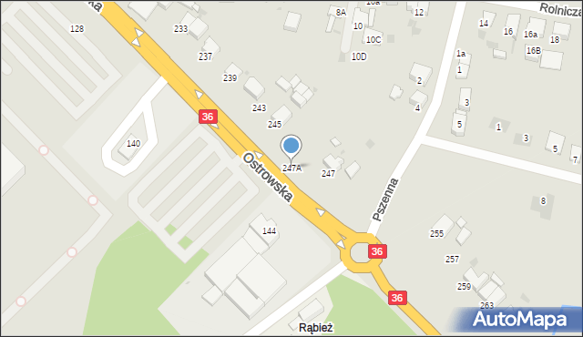 Krotoszyn, Ostrowska, 247A, mapa Krotoszyna