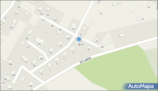 Kruklanki, Osiedle Słoneczne, 75, mapa Kruklanki