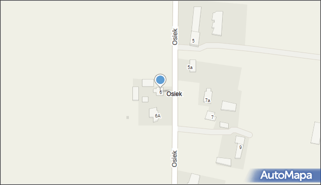 Krusze, Osiek, 6, mapa Krusze