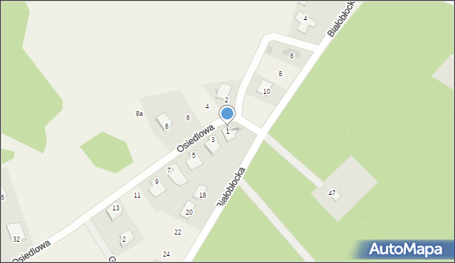 Kruszyn Krajeński, Osiedlowa, 1, mapa Kruszyn Krajeński