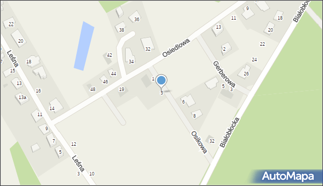 Kruszyn Krajeński, Osikowa, 3, mapa Kruszyn Krajeński