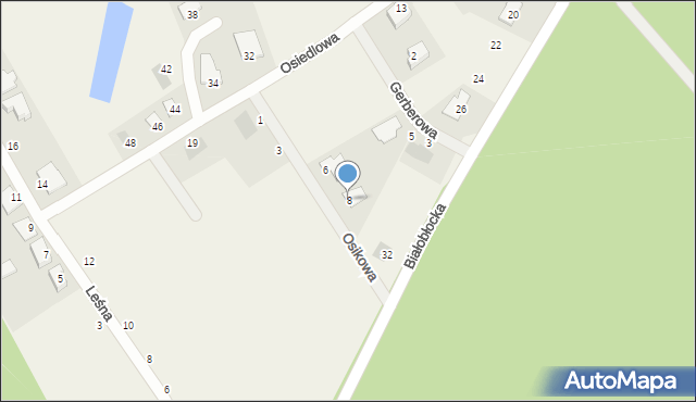 Kruszyn Krajeński, Osikowa, 8, mapa Kruszyn Krajeński