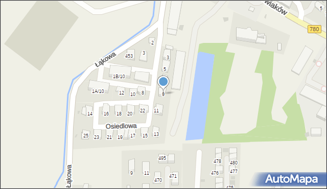 Kryspinów, Osiedlowa, 9, mapa Kryspinów