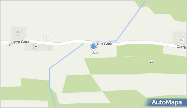 Krzęcin, Ostra Góra, 12, mapa Krzęcin