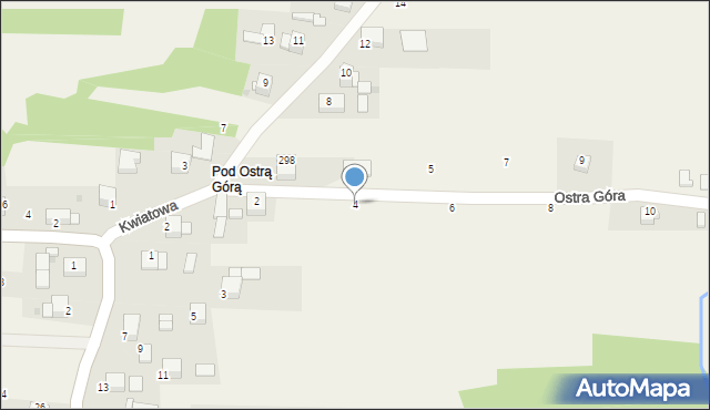 Krzęcin, Ostra Góra, 4, mapa Krzęcin