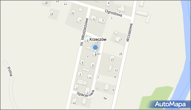 Krzeczów, Osiedle Młodzieżowe, 8, mapa Krzeczów