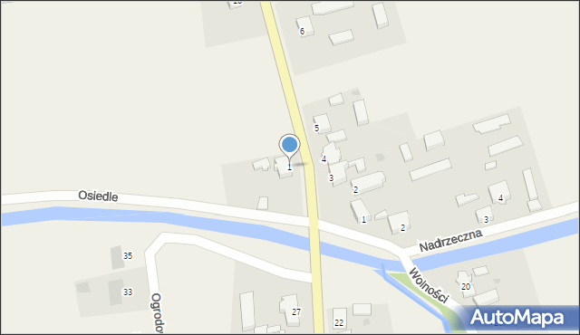 Krzeszyce Osada, Osiedle, 1, mapa Krzeszyce Osada