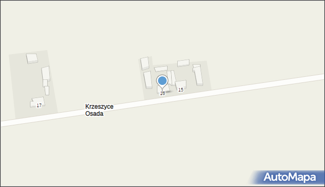 Krzeszyce Osada, Osiedle, 16, mapa Krzeszyce Osada