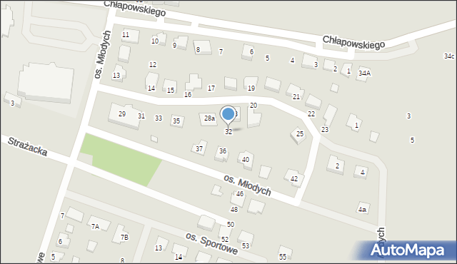 Krzywiń, Osiedle Młodych, 32, mapa Krzywiń