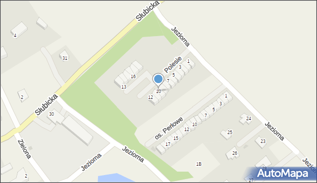 Kunowice, Osiedle Polesie, 10, mapa Kunowice